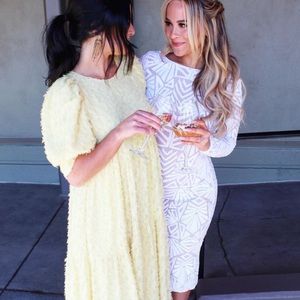 Zara yellow puff sleeve dress